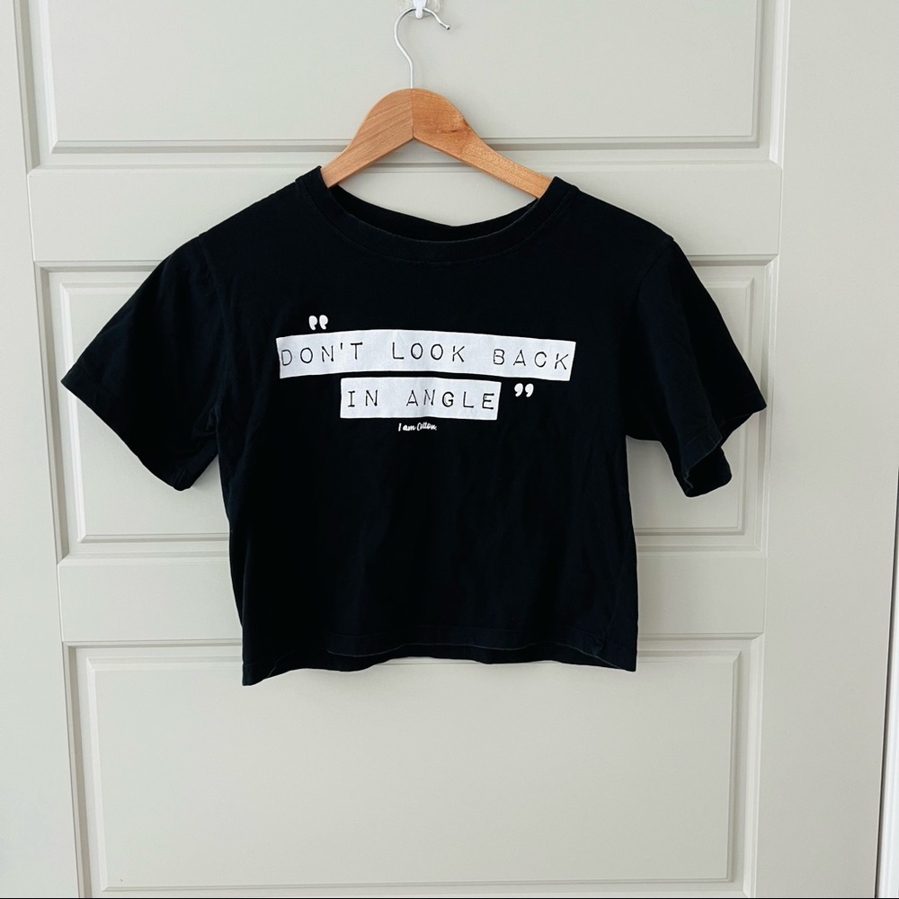 I AM COTTON -  Black crop top in Small size